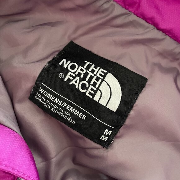North Face Quilted Softshell Puffer Jacket M Magenta Purple Lightweight Zip Up - Picture 3 of 6